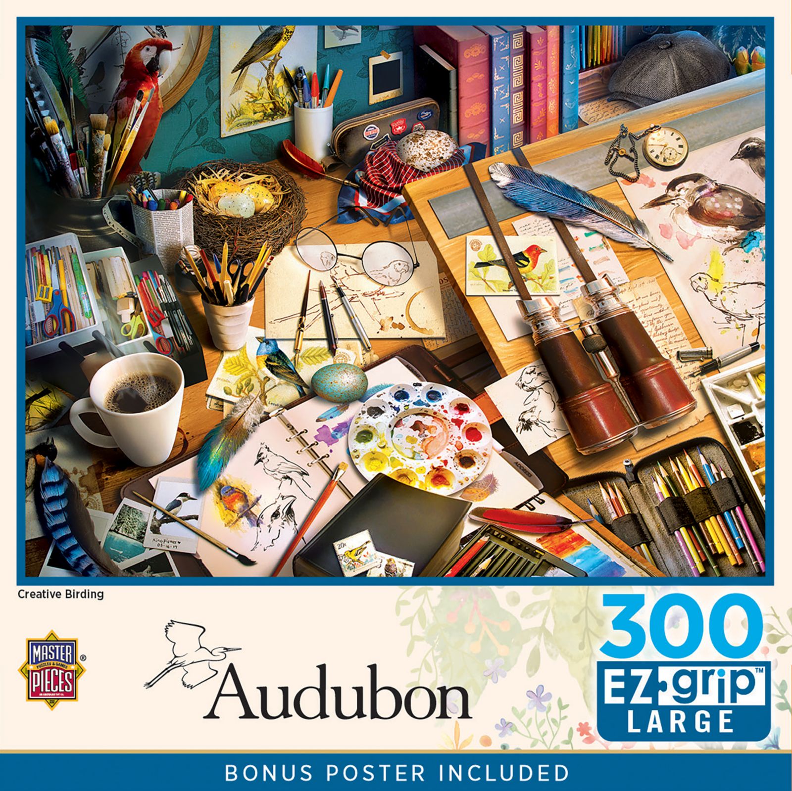 Пазл MasterPieces Audubon Creative Birding, 300 деталей, EZ Grip