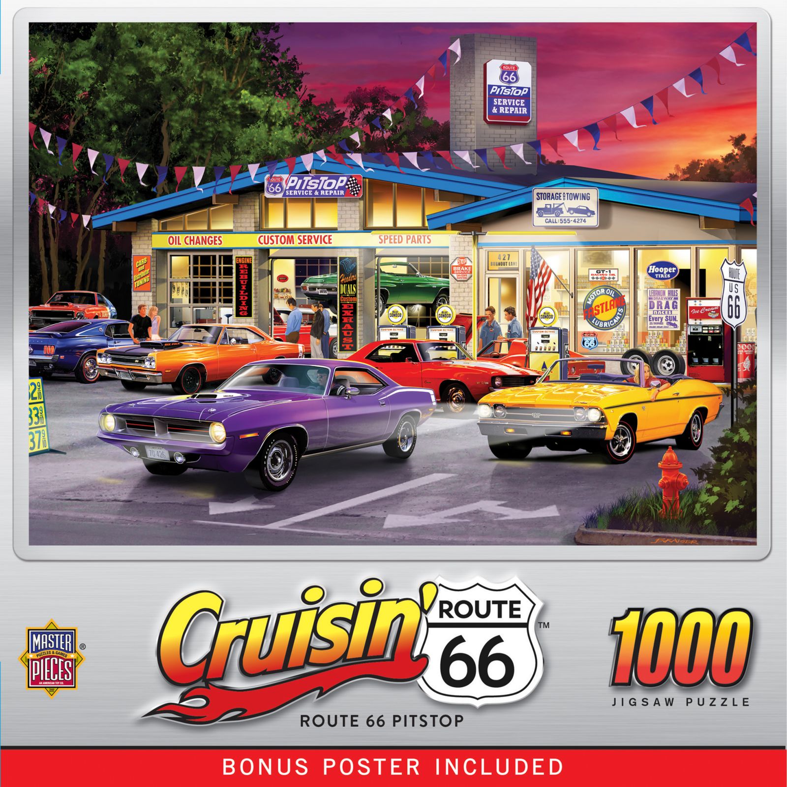 Пазл MasterPieces Puzzles Cruisin' Route 66 - Pitstop 1000 Piece
