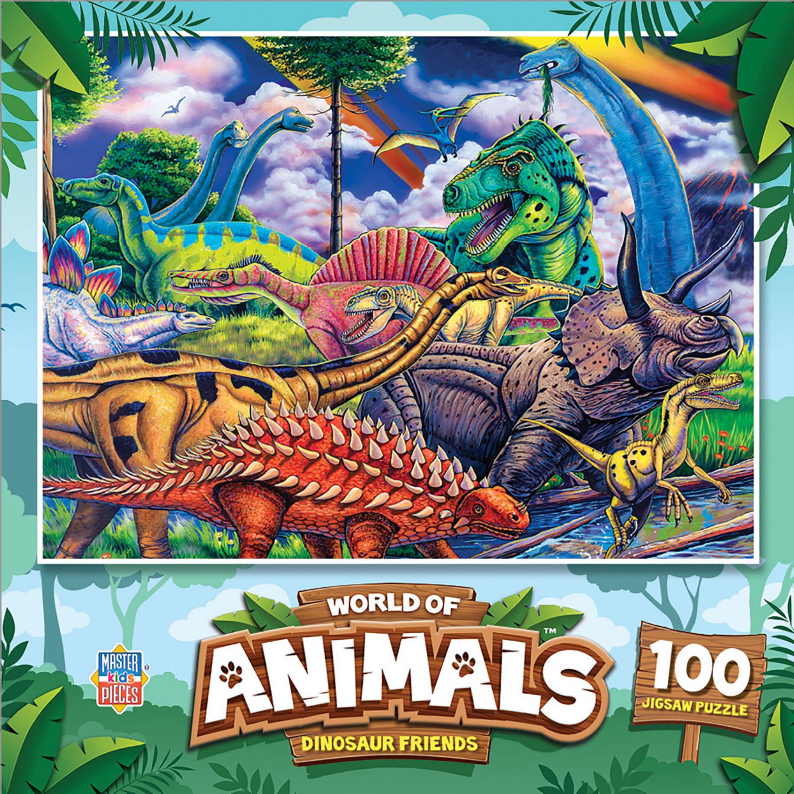 MasterPieces World of Animals Dinosaur Friends пазл на 100 деталей