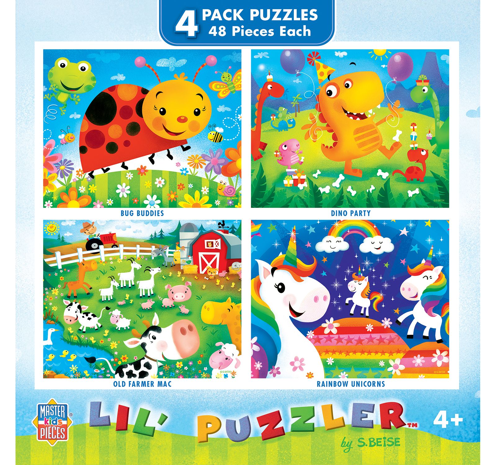 Набор детских пазлов MasterPieces Lil Puzzler 4-Pack 48 Piece