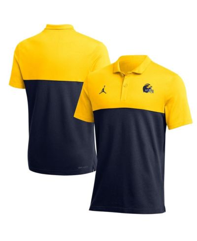 Мужская polo рубашка Jordan Maize Michigan Wolverines 2022 Coaches Performance