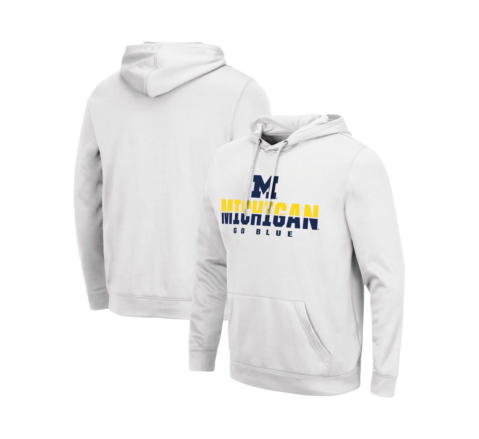 Мужское худи Colosseum White Michigan Wolverines Lantern Pullover