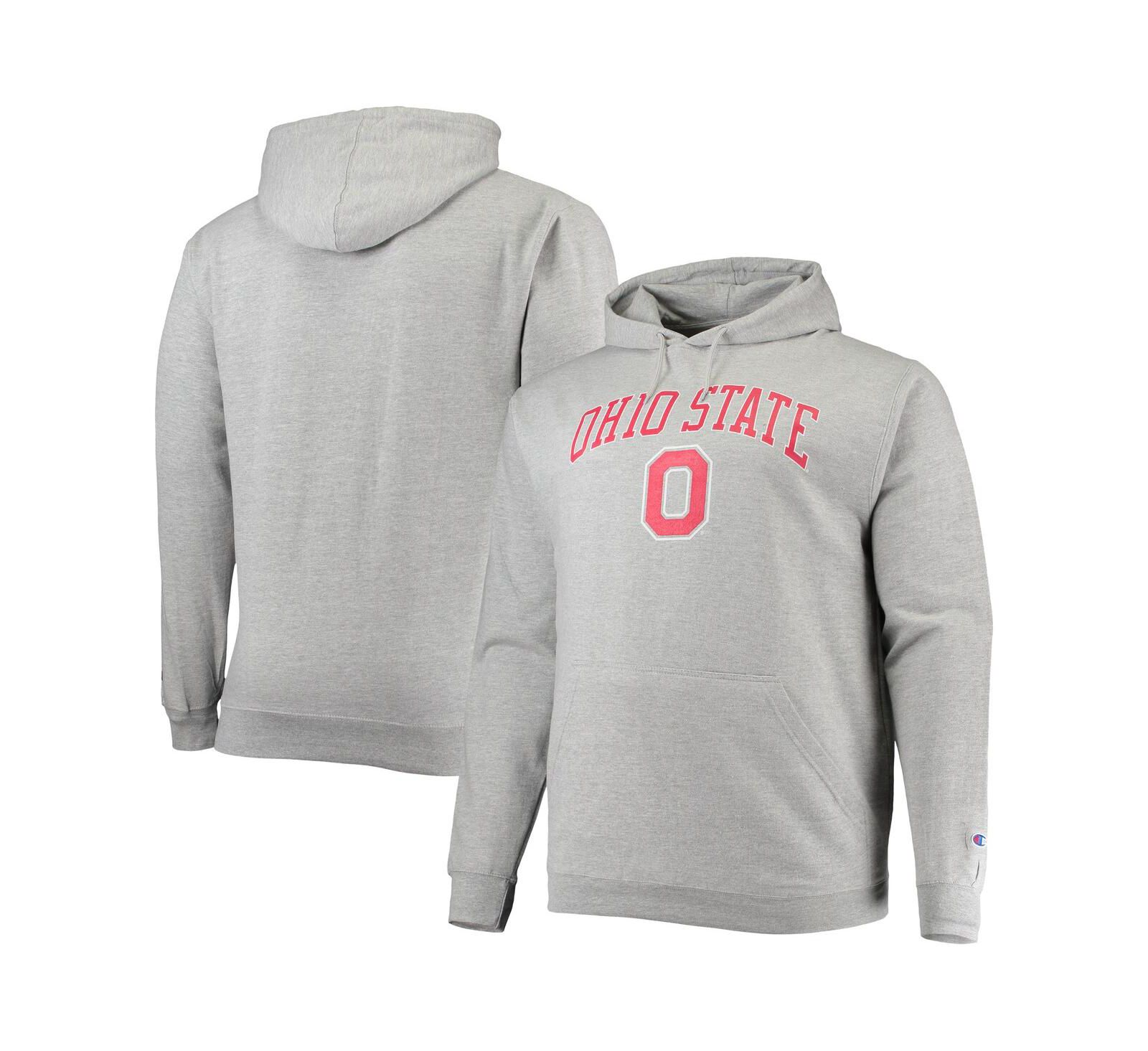 Мужское худи Champion Powerblend с логотипом Ohio State Buckeyes, серая меланж