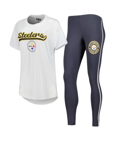Комплект из футболки и леггинсов Concepts Sport White, Charcoal Pittsburgh Steelers Sonata
