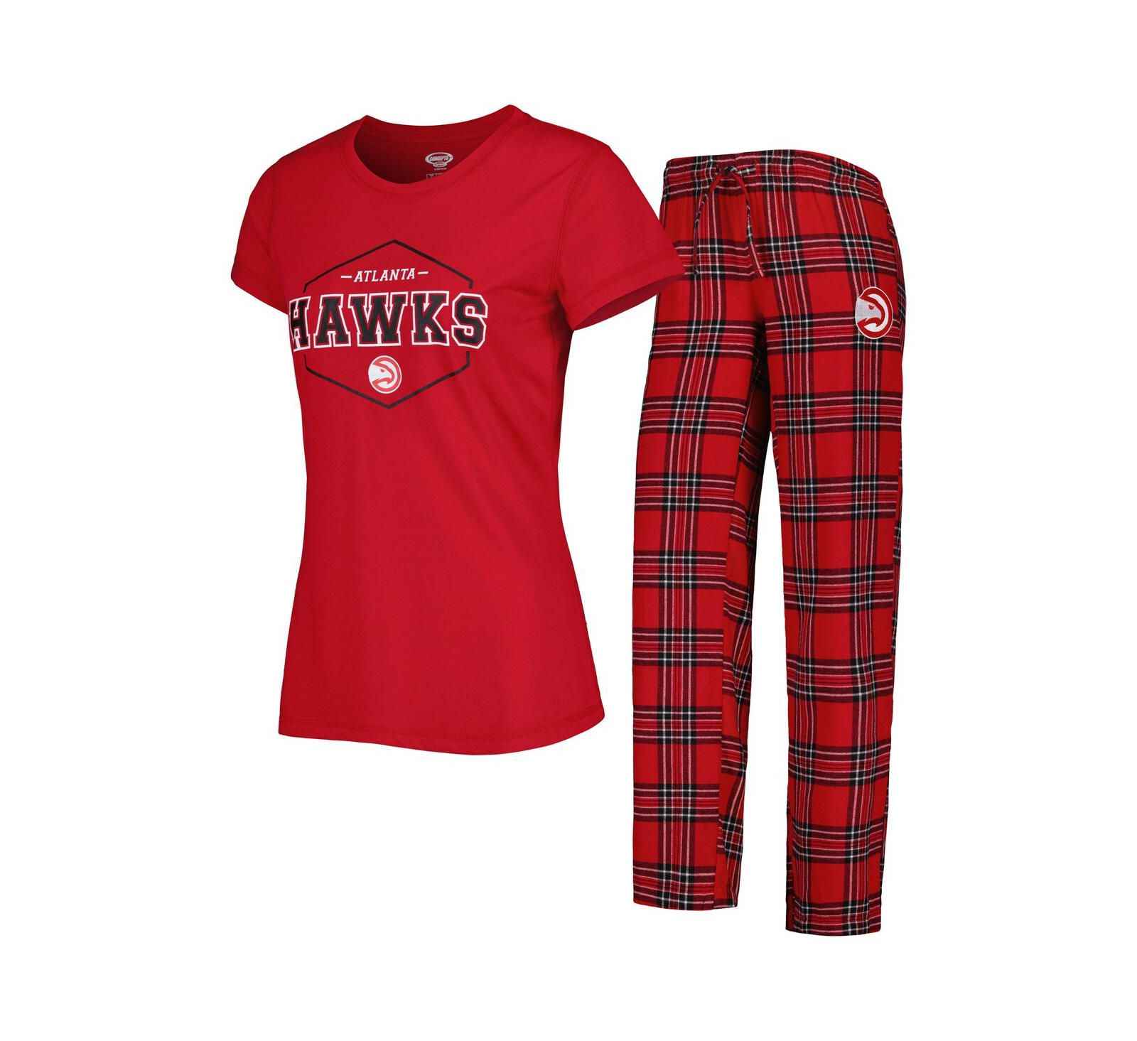 Женский комплект для сна Concepts Sport Red, Black Atlanta Hawks: футболка и пижамные брюки