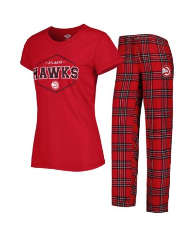 Женский комплект для сна Concepts Sport Red, Black Atlanta Hawks: футболка и пижамные брюки