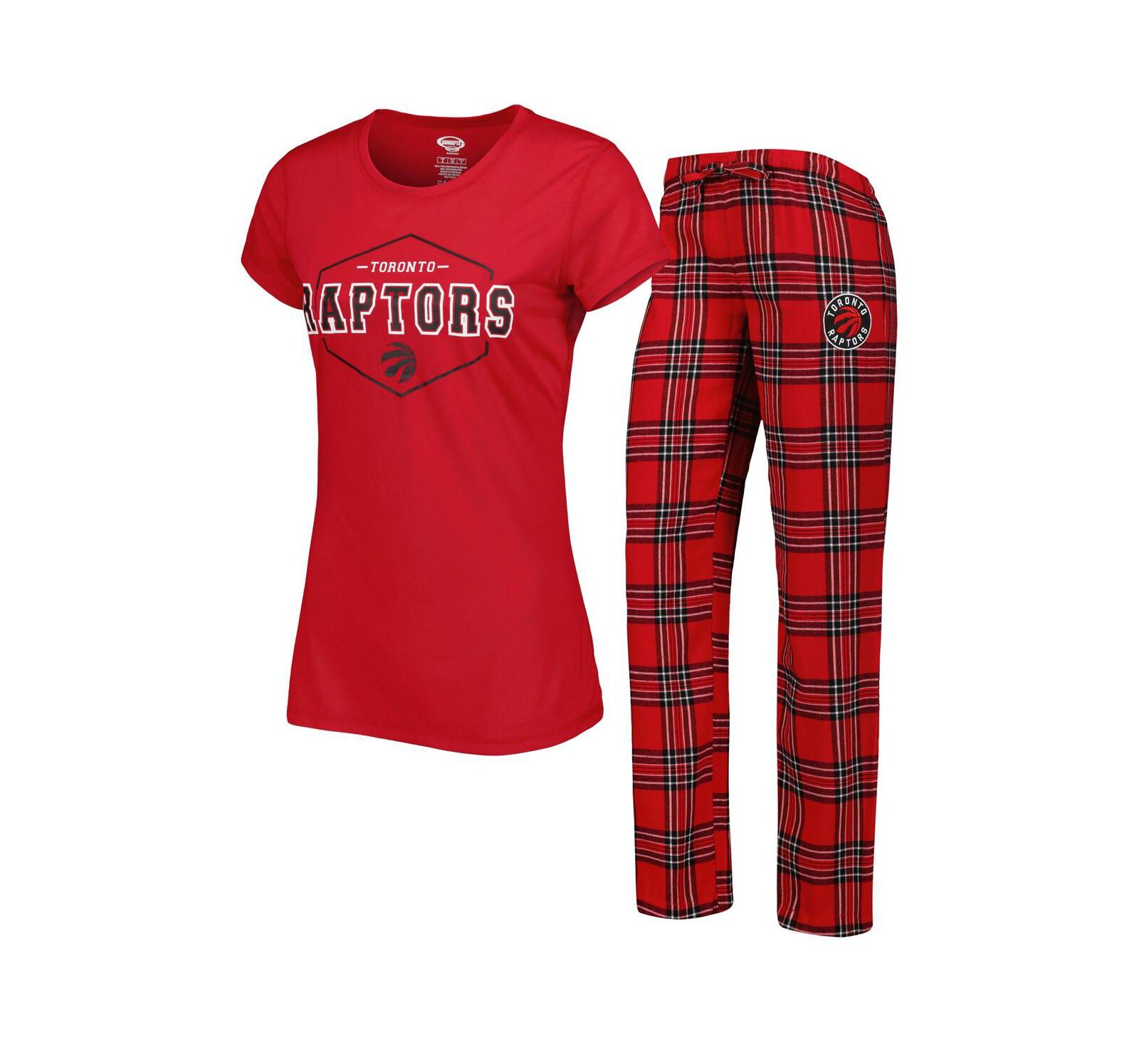 Women's Concepts Sport Red, Black Toronto Raptors Badge T-shirt and Pajama Pants Sleep Set