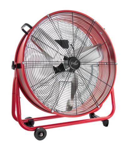 Vie Air 24 Inch Commercial Floor Drum Fan in Red