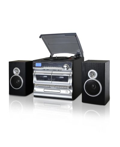 Trexonic 3-Speed Vinyl Turntable with CD Player and Dual Cassette Player Home Stereo System