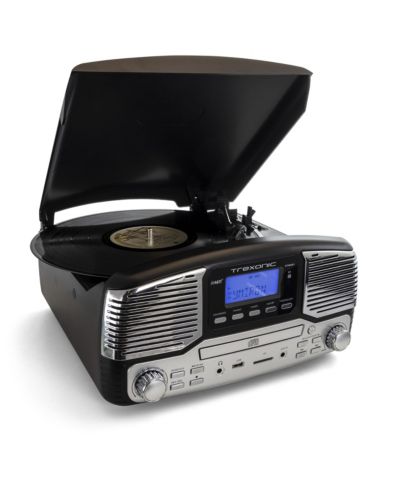Trexonic Retro Wireless Bluetooth Record and CD Player