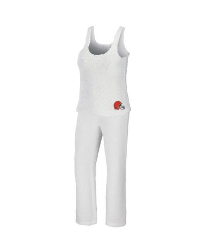 Women's WEAR by Erin Andrews комплект для сна: топ с вырезом лодочкой и брюки, цвет Cream Cleveland Browns