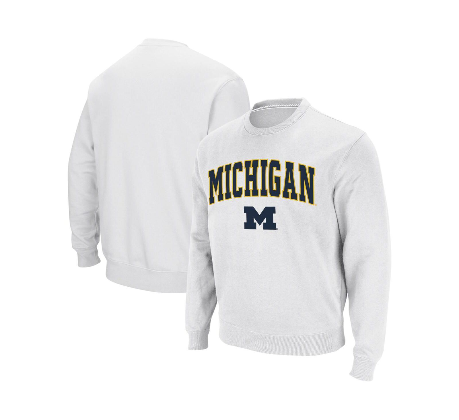 Colosseum Men's Michigan Wolverines Arch & Logo Crew Neck Sweatshirt