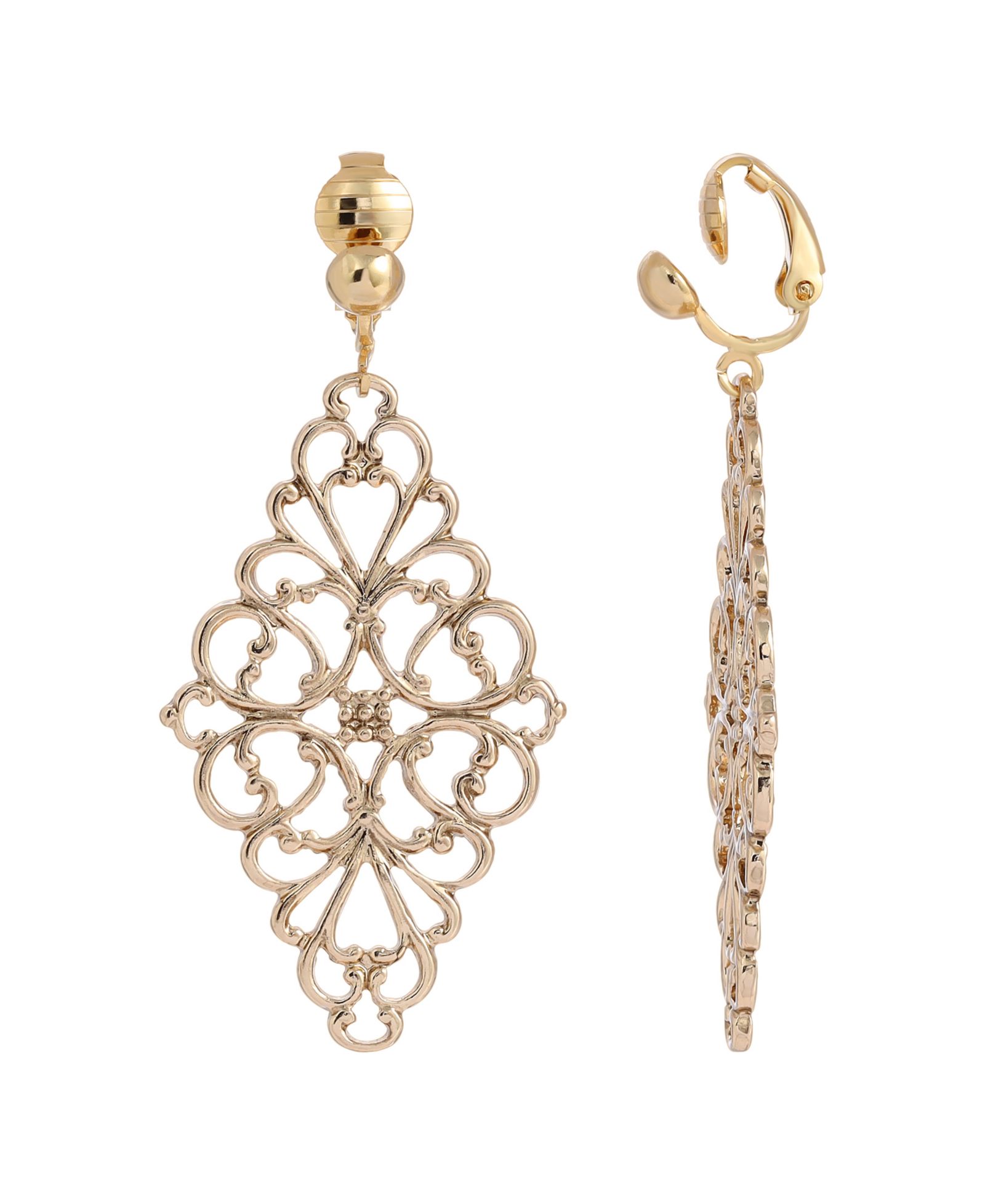 Серьги-клипсы 2028 Filigree Diamond Shape