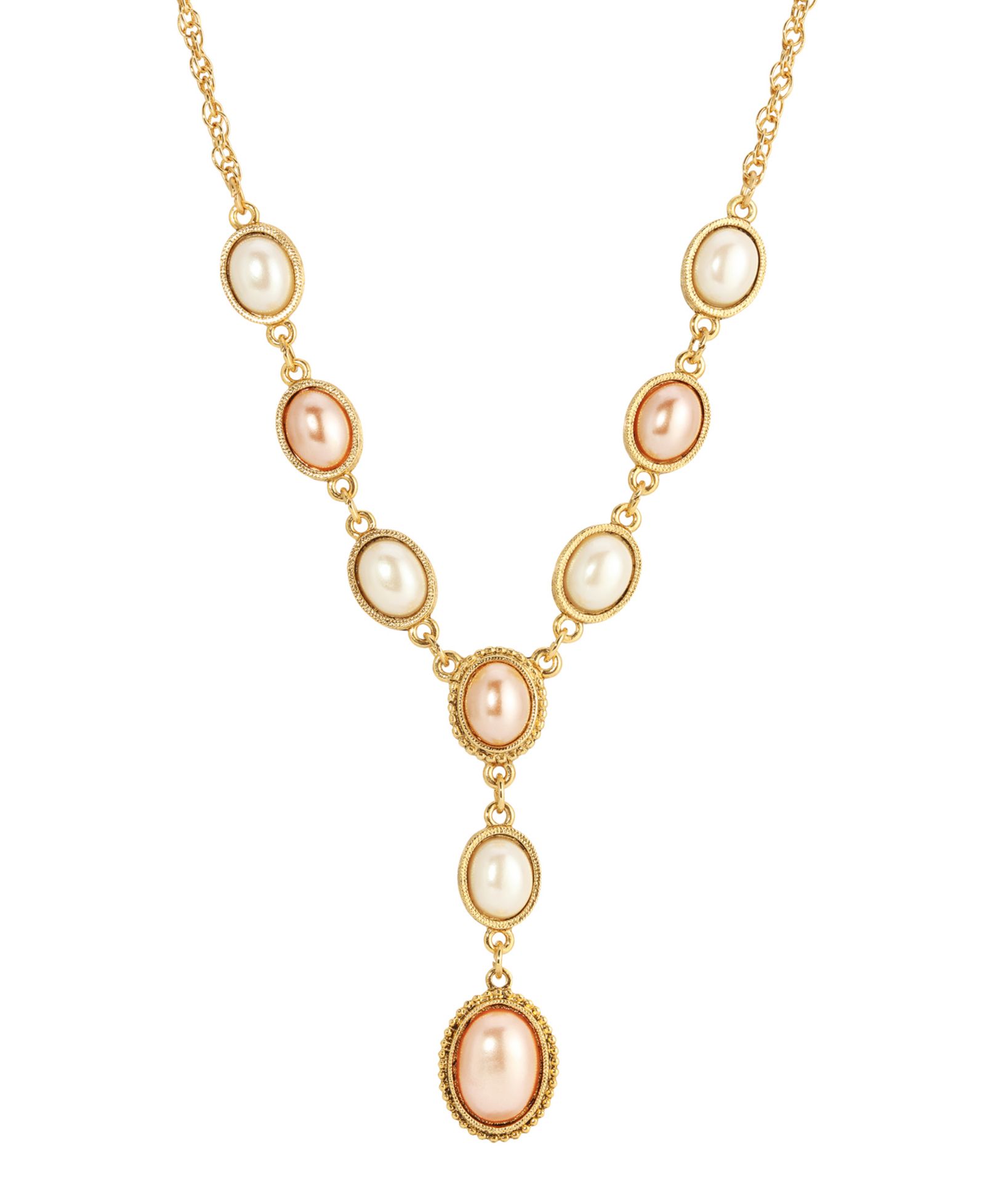 Ожерелье 2028 Pink Imitation Pearl Y-Necklace