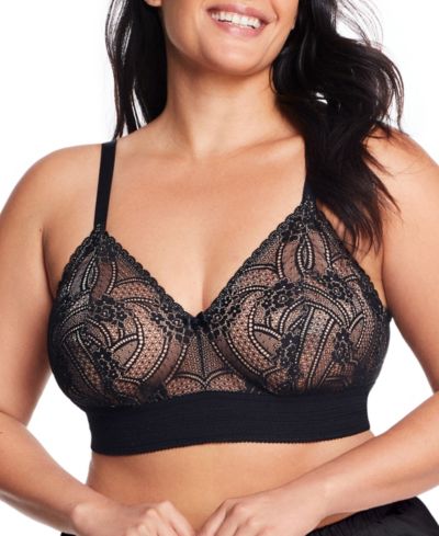 Glamorise Plus Size Full Figure Bramour Gramercy Luxe Lace Wireless Bralette 7012