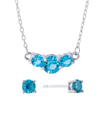 Набор ожерелий Gianni Bernini 2-Piece Crystal Frontal Stud Necklace Set в стерлинговом серебре