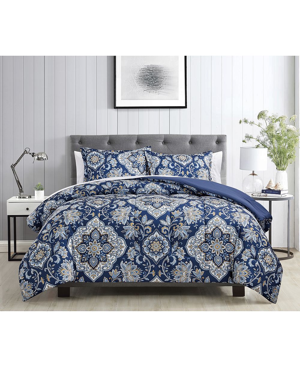Macy's Classic Damask 3-Pc. Comforter Set