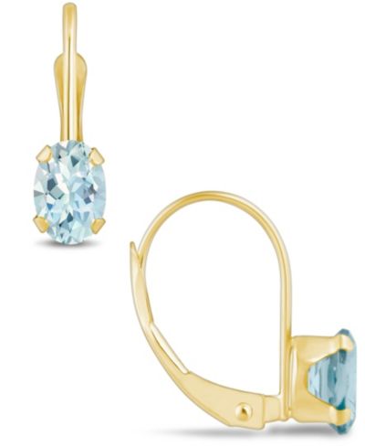Серьги-подвески с аквамарином (9/10 Ct. T.W.) из 10K желтого или белого золота