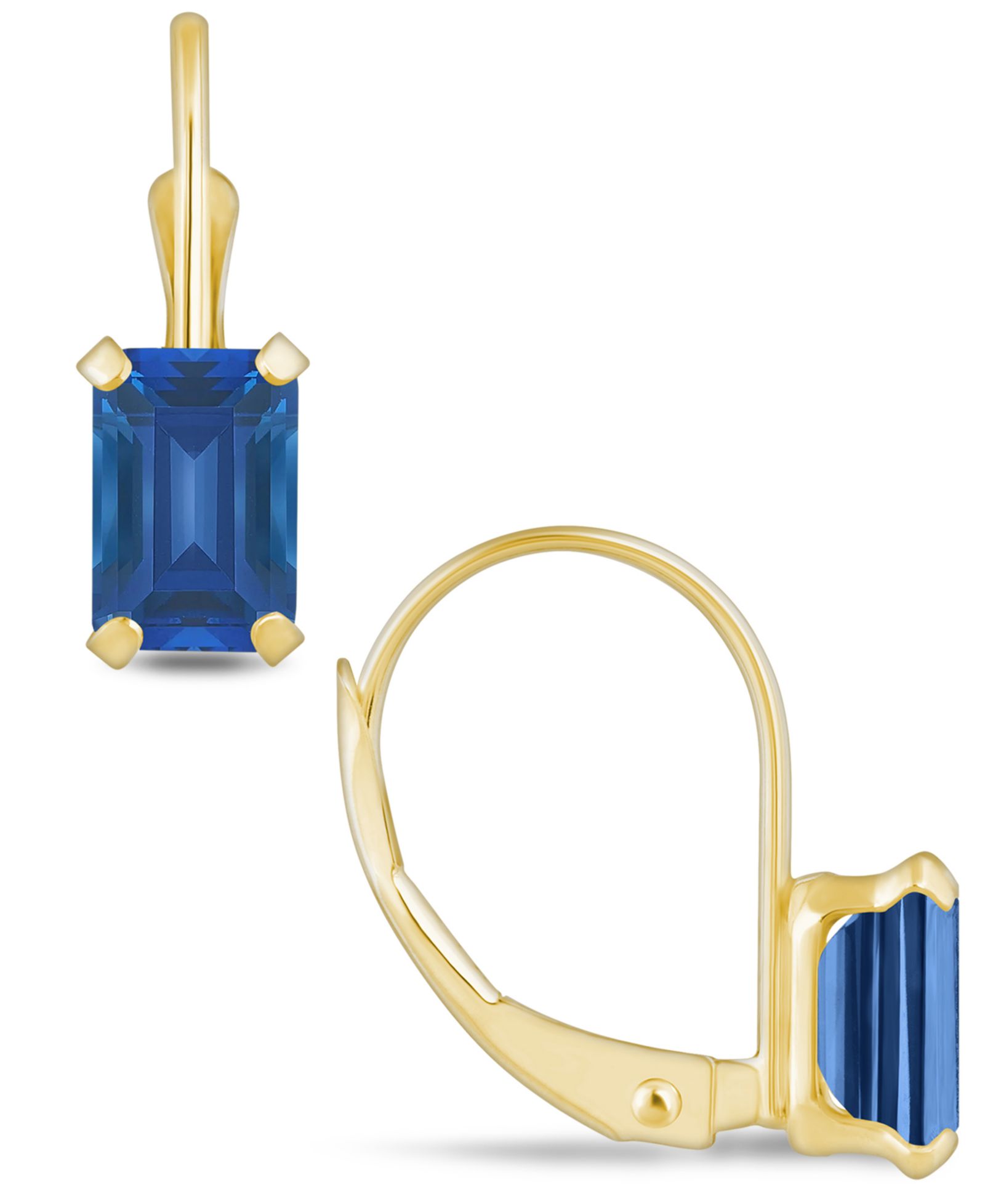 Macy's Gemstone Leverback Earrings in 10K Yellow Gold