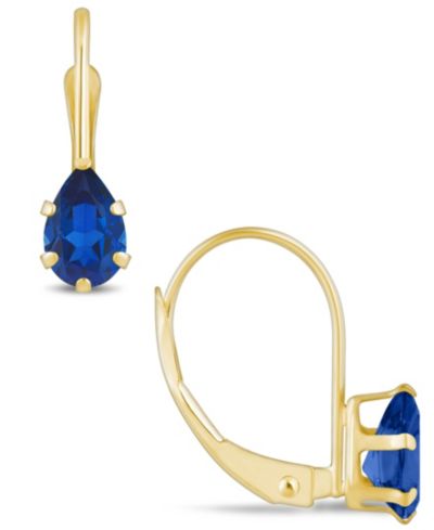 Серьги-подвески Macy's Gemstone Leverback из желтого золота 10K