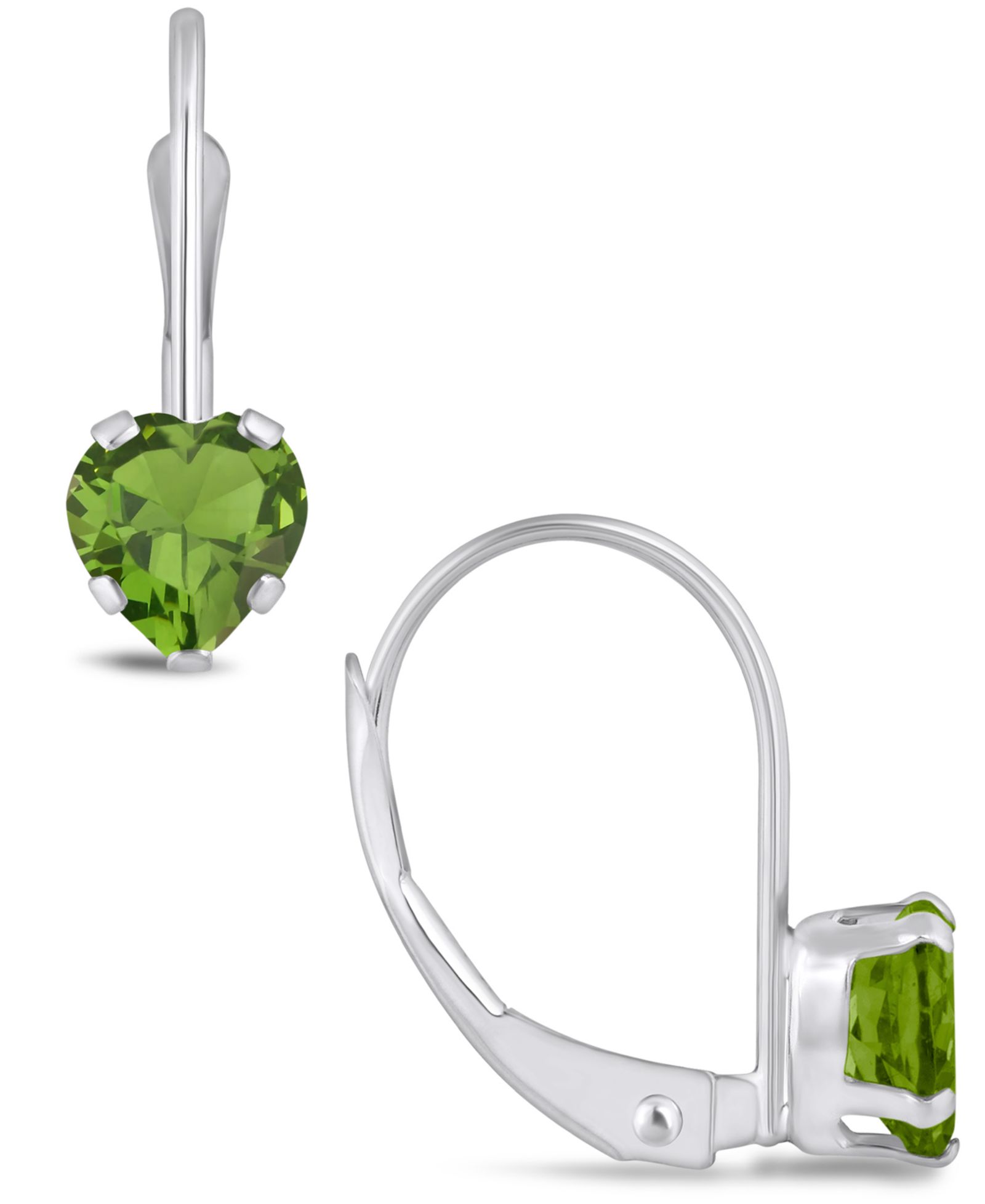 Macy's Gemstone Leverback Earrings in 10K White Gold