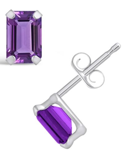 Серьги-гвоздики Macy's с драгоценными камнями, 10k белое золото