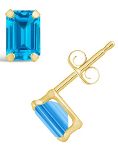 Серьги-гвоздики Macy's Gemstone Stud Earrings 10k Yellow Gold