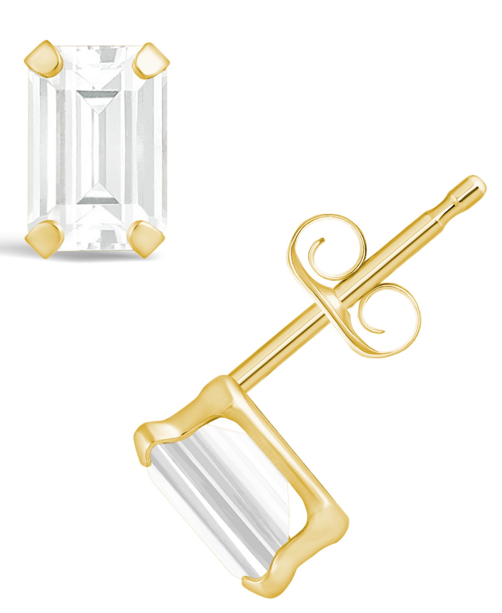Серьги-гвоздики Macy's Gemstone Stud Earrings 10k Yellow Gold