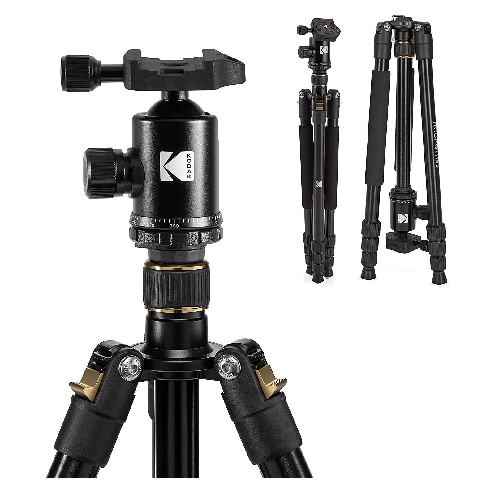 Kodak Photo Gear Premium 2-in-1 Bluetooth Tripod + Monopod with 360° Ball Head for Cameras