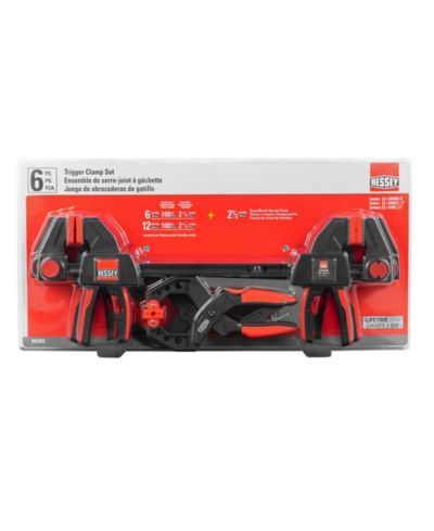 Bessey Trigger and Spring Combo Deep Reach Clamp Tool Set, 6 Piece