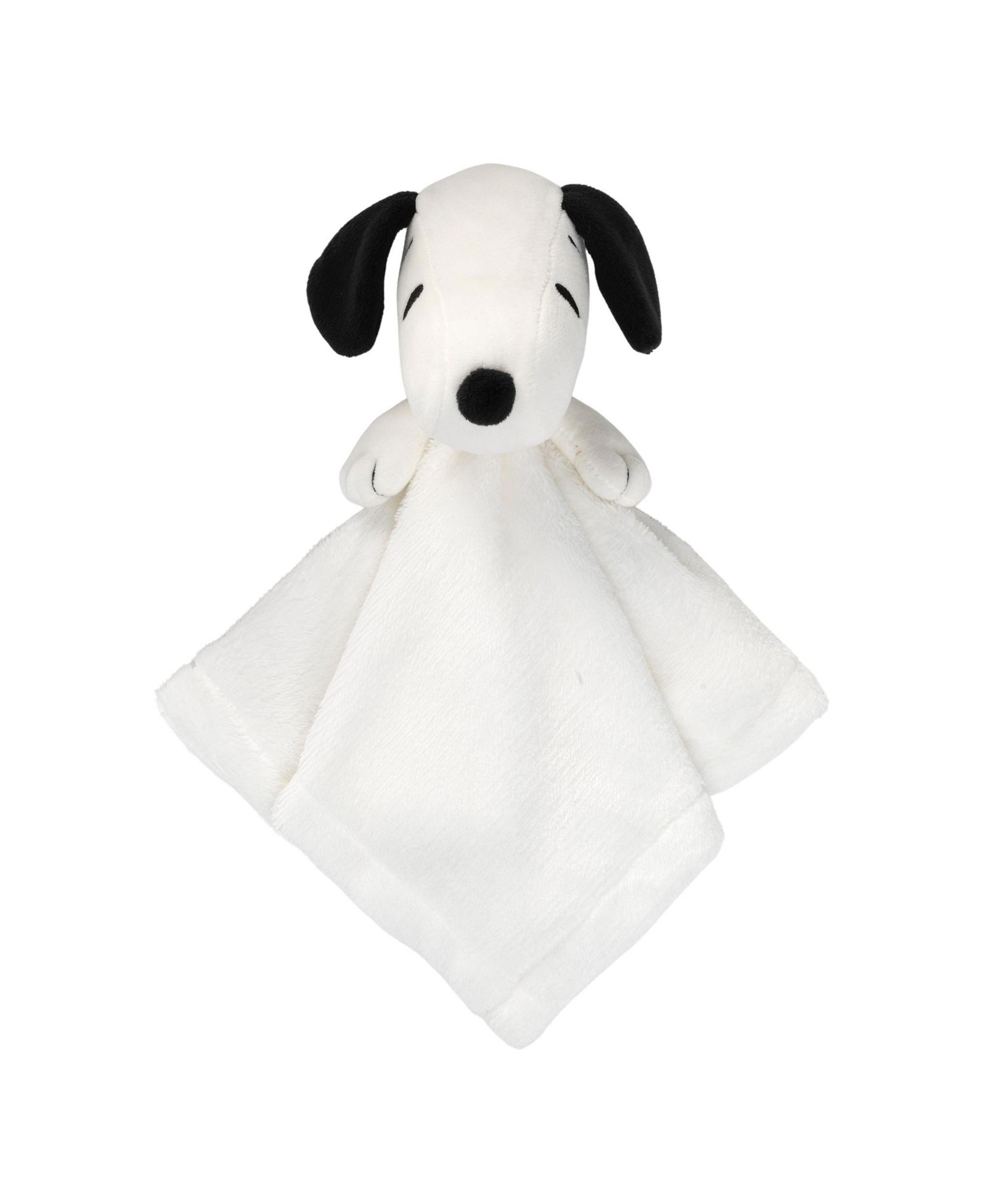 Lambs & Ivy Lambs and Ivy Peanuts Snoopy Lovey White/Black Plush Security Blanket