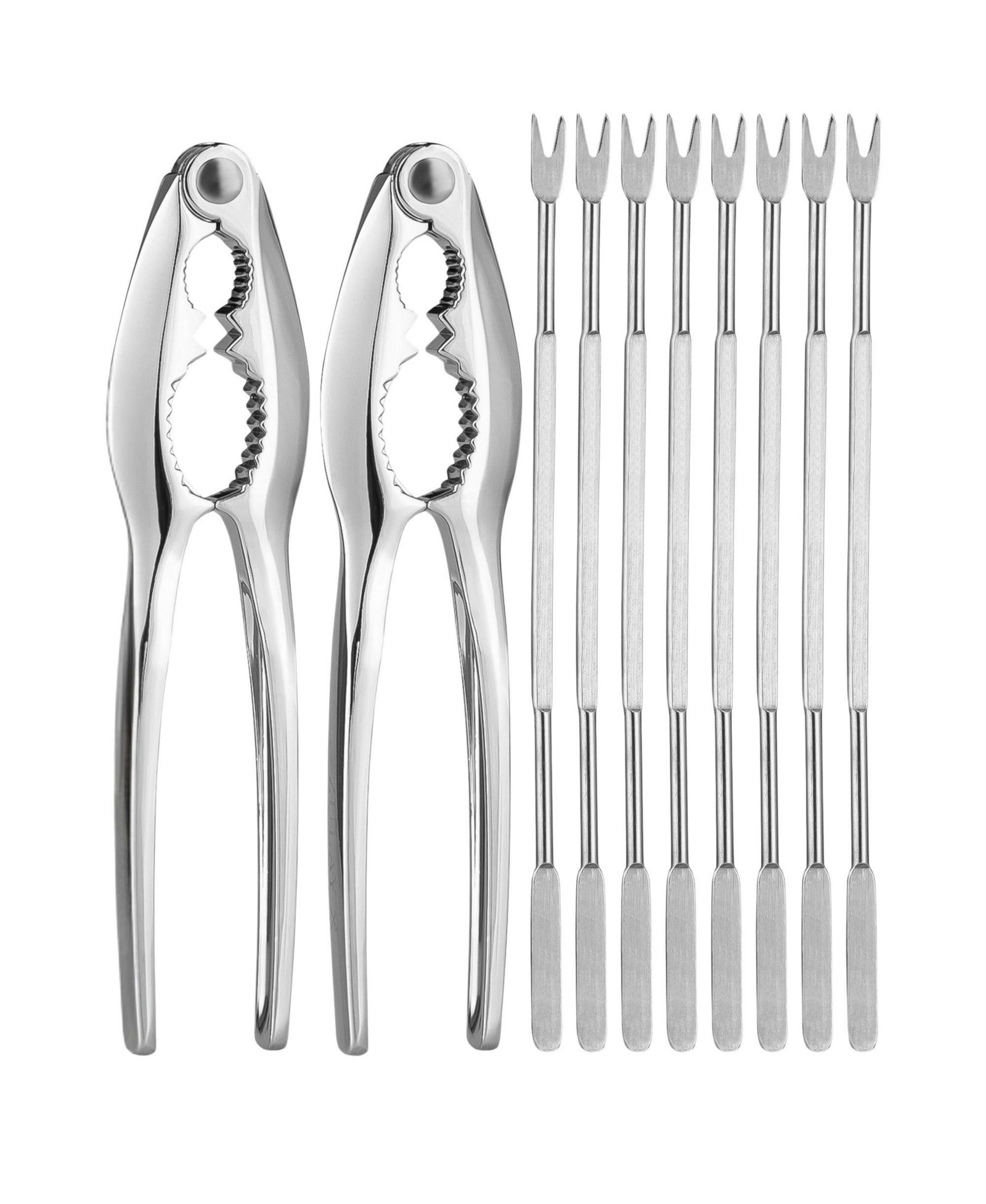 Zulay Kitchen Heavy Duty 10-Piece Crab Leg Crackers and Tools Set & Sharp Tines