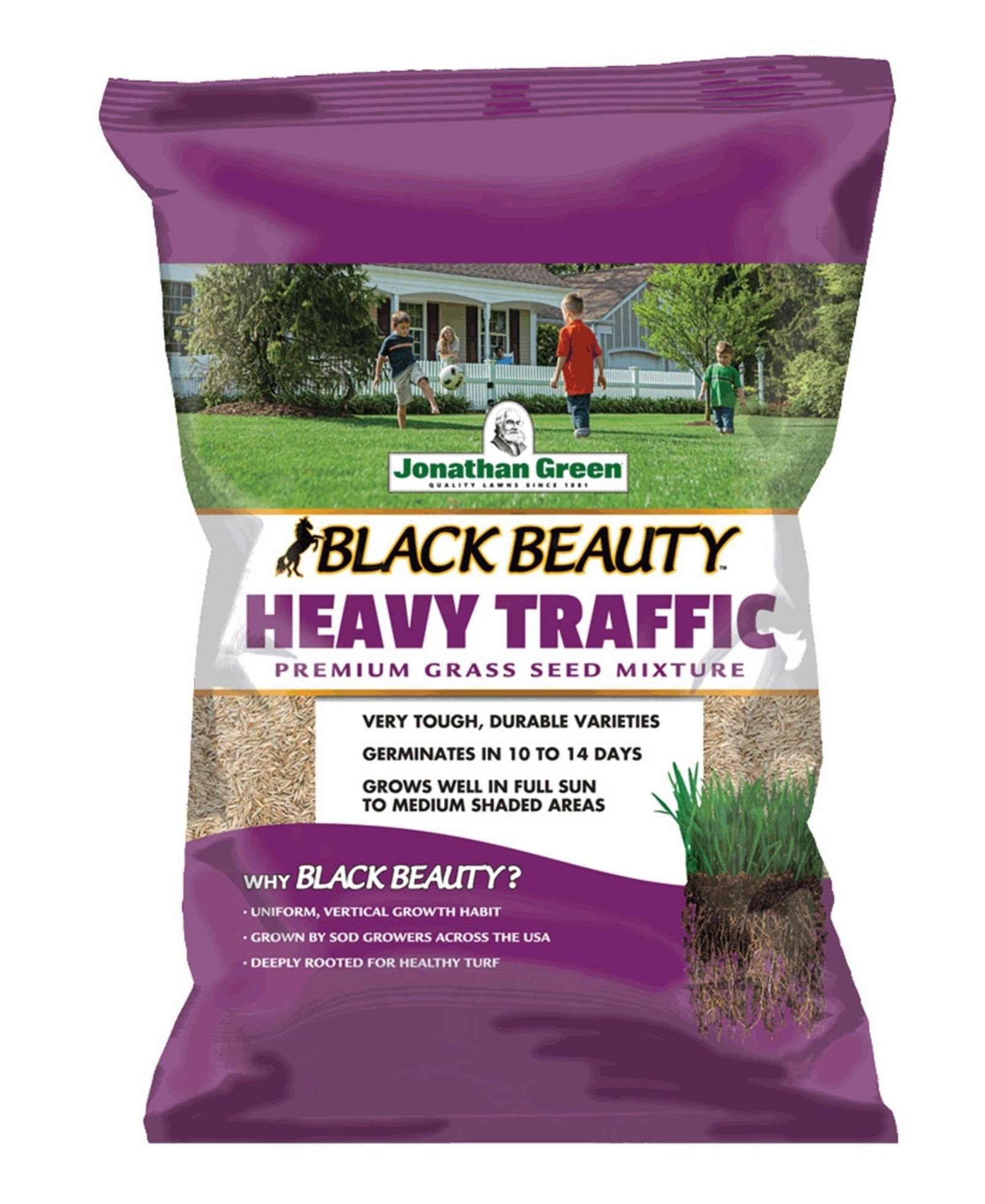 Семена травы Jonathan Green Black Beauty Heavy Traffic Lawn Fescue, 7lb