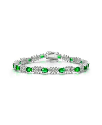 Genevive браслет Sterling Silver Colored Cubic Zirconia Tennis