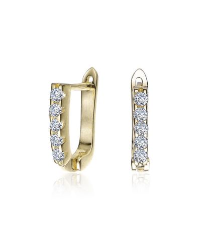 Серьги-кольца Rachel Glauber Dainty Clear Cubic Zirconia Extra Mini