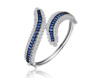 Браслет-бэнгл Genevive Sterling Plated с кубическим цирконием
