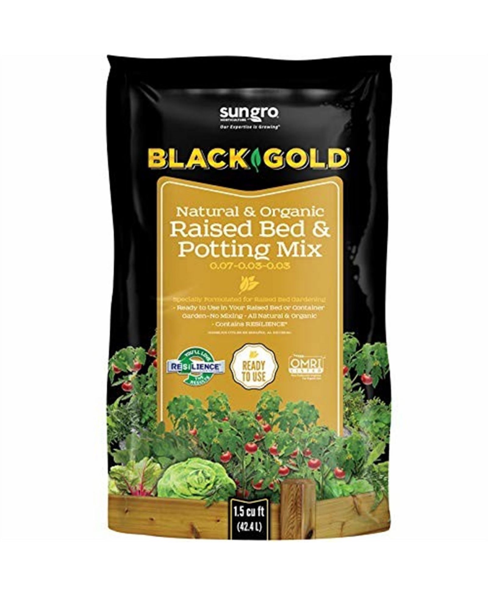 Натуральная и органическая смесь Black Gold для грядок, 1.5-Cu. Ft. - 1 шт.