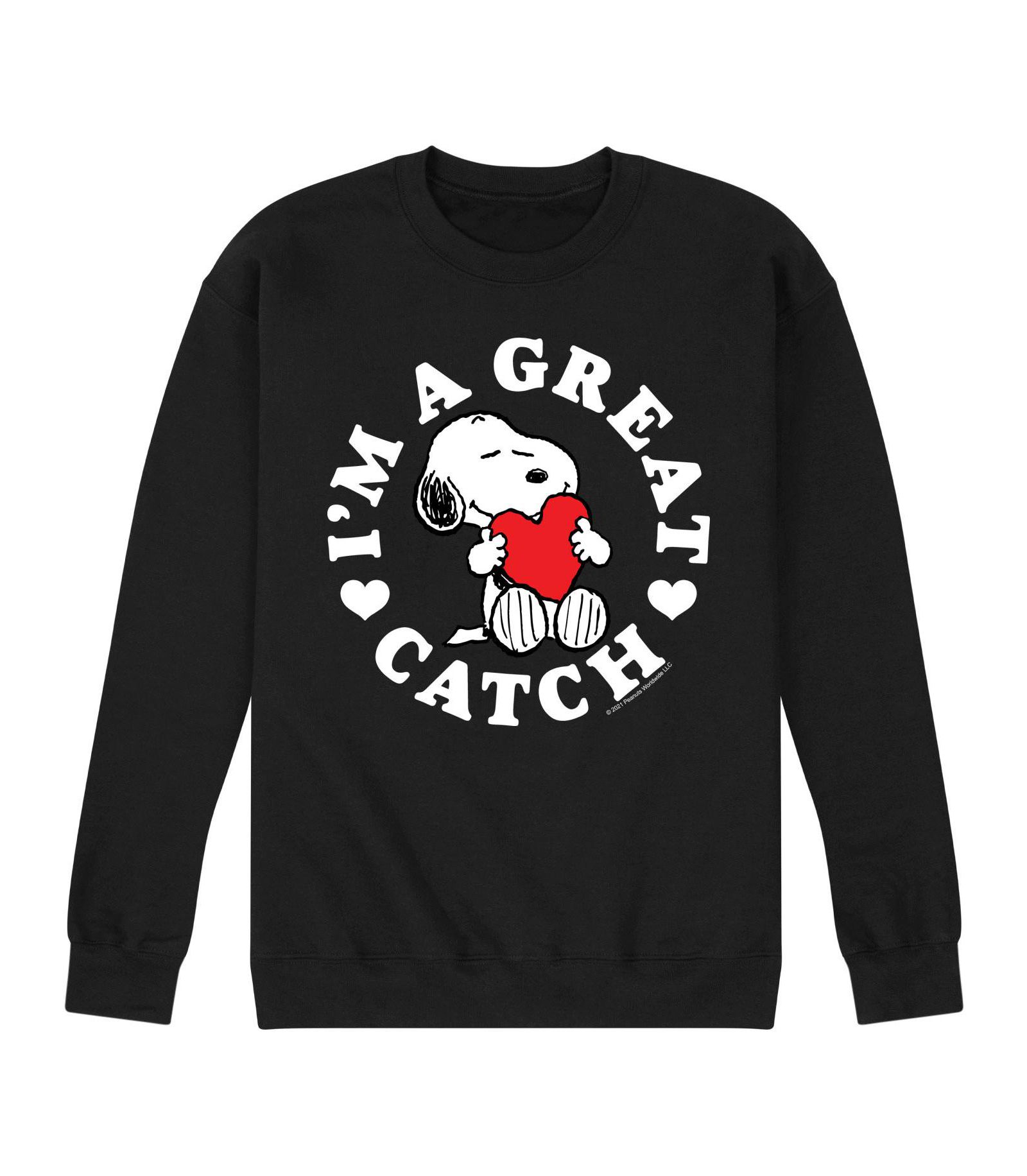 AIRWAVES Мужской флисовый свитшот Peanuts I'm a Great Catch с коротким рукавом