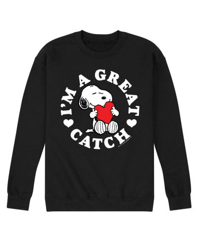 AIRWAVES Мужской флисовый свитшот Peanuts I'm a Great Catch с коротким рукавом