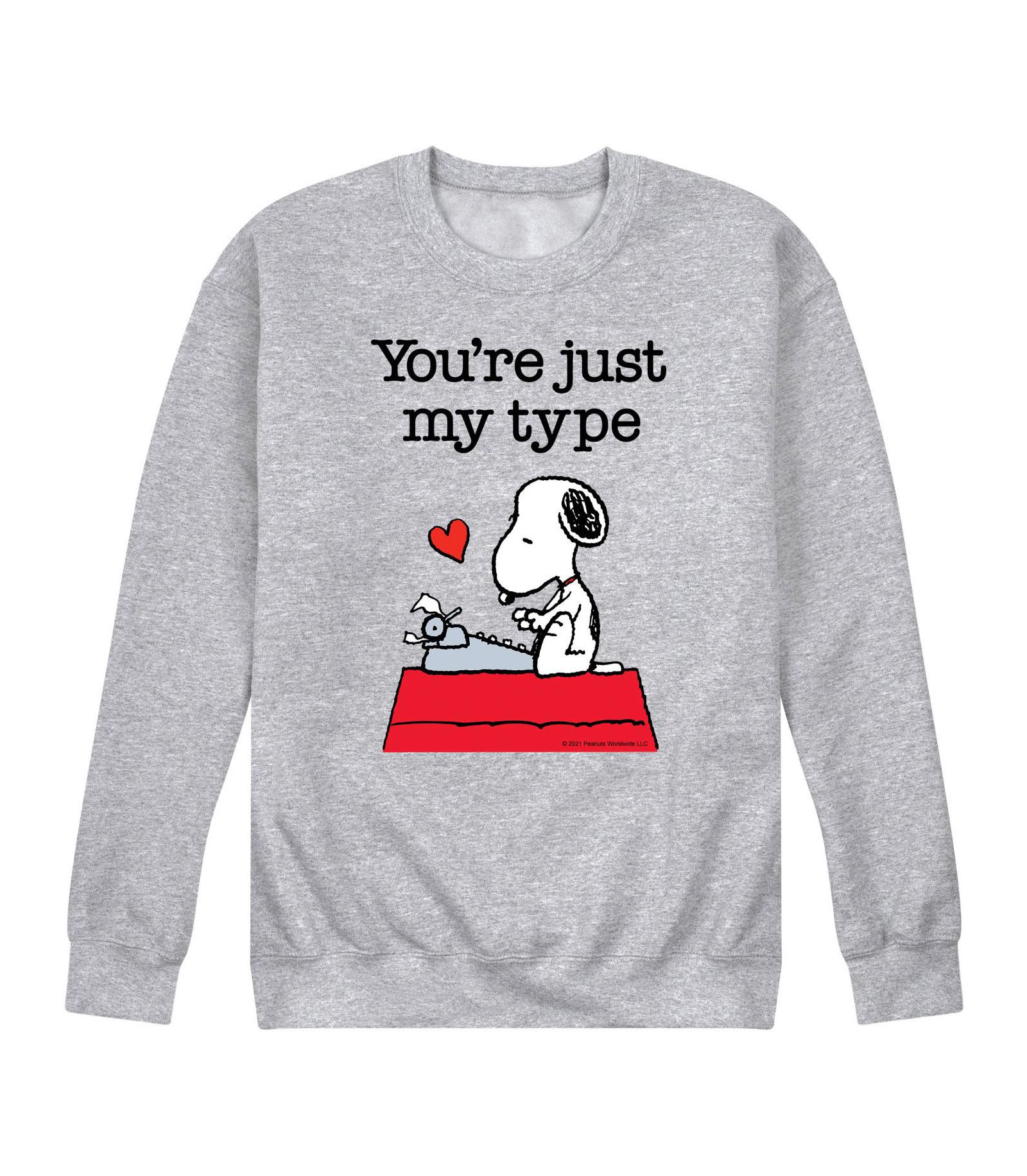AIRWAVES Men's Peanuts Just My Type Fleece Sweatshirt