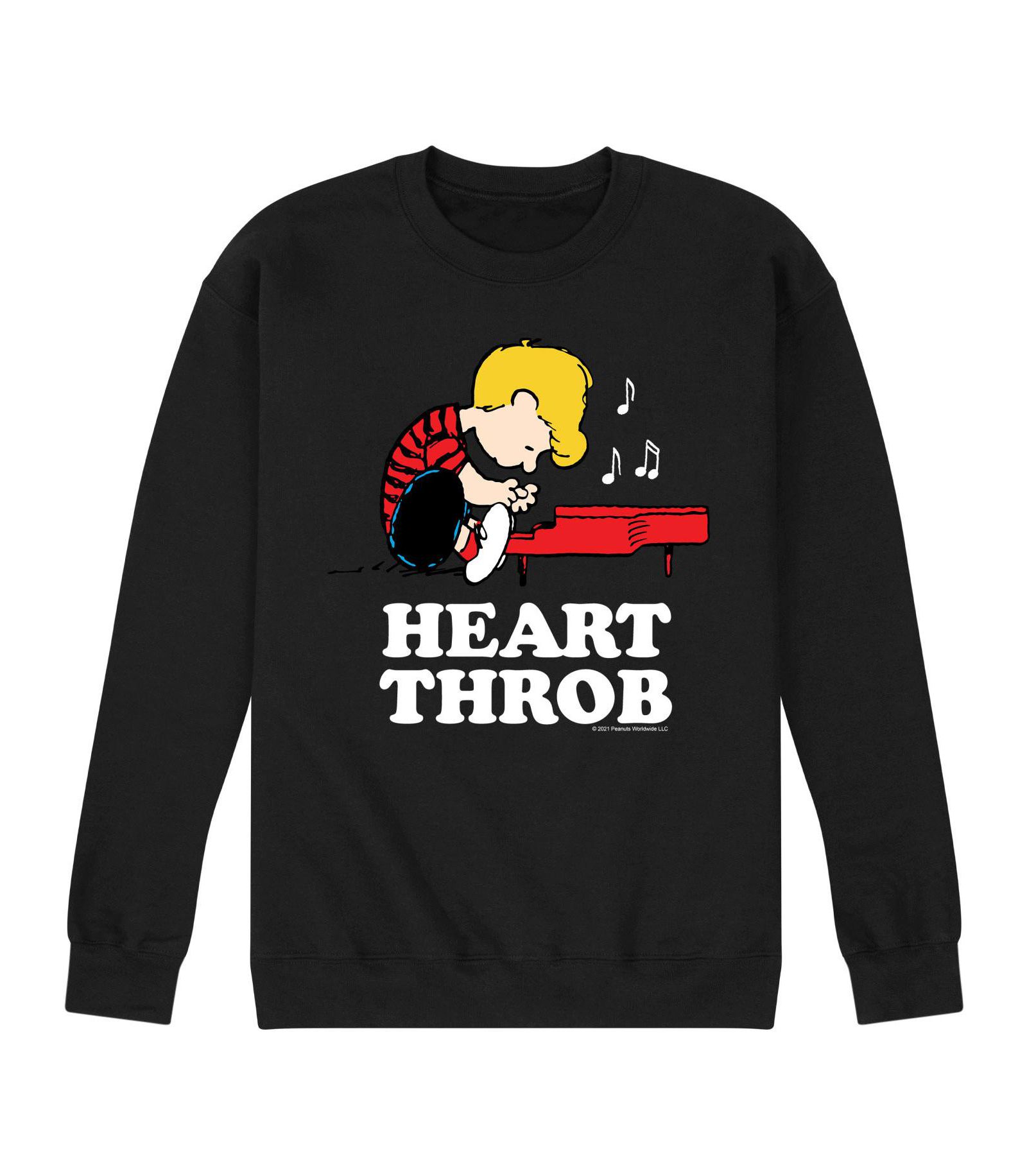 AIRWAVES Men's Peanuts Heart Throb Fleece Sweatshirt