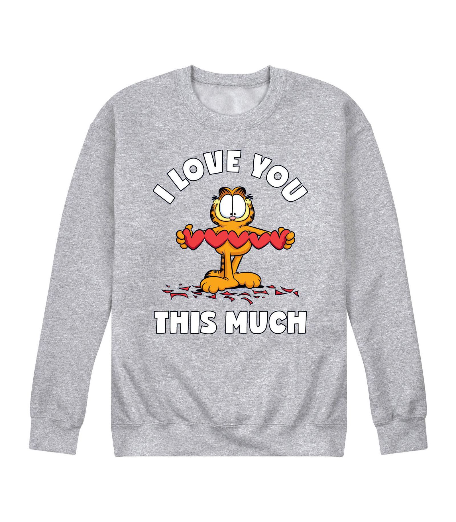 AIRWAVES Men's Garfield Love You This Much Fleece Sweatshirt