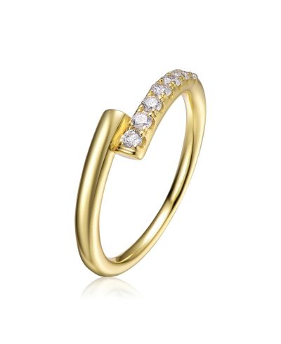 Genevive Минималистичное кольцо для стэкинга, позолоченное 14K Gold, CZ
