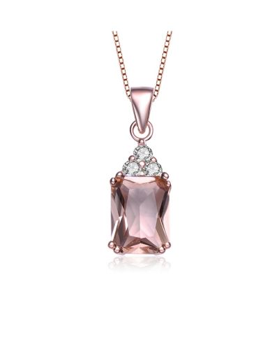 Genevive 18K Rose Gold Plated CZ Cluster Dainty Vintage-Inspired Necklace
