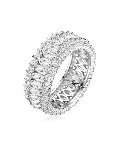 Кольцо Genevive с бриллиантами CZ Marquise & Round-Cut
