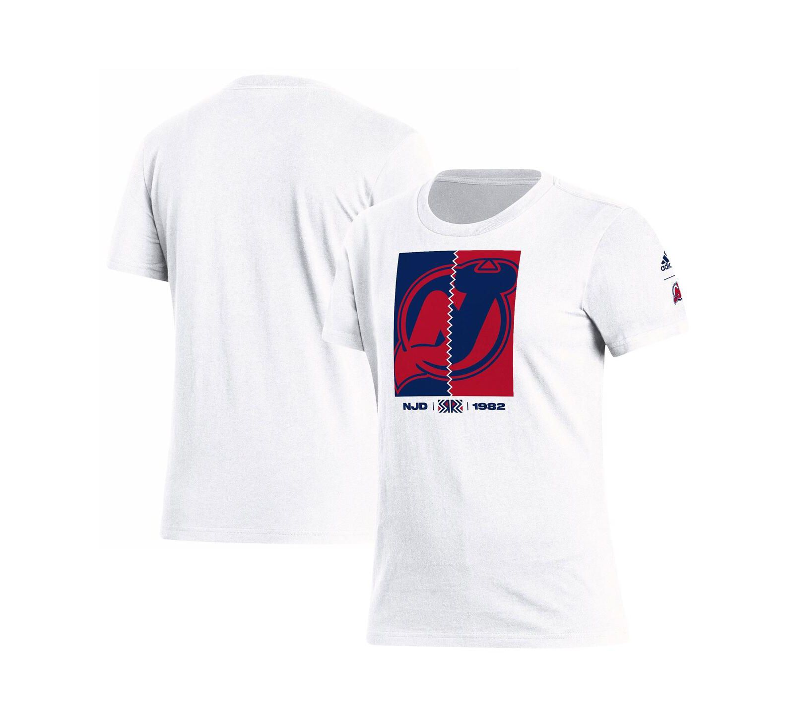 Women's adidas White New Jersey Devils Reverse Retro 2.0 Playmaker T-shirt