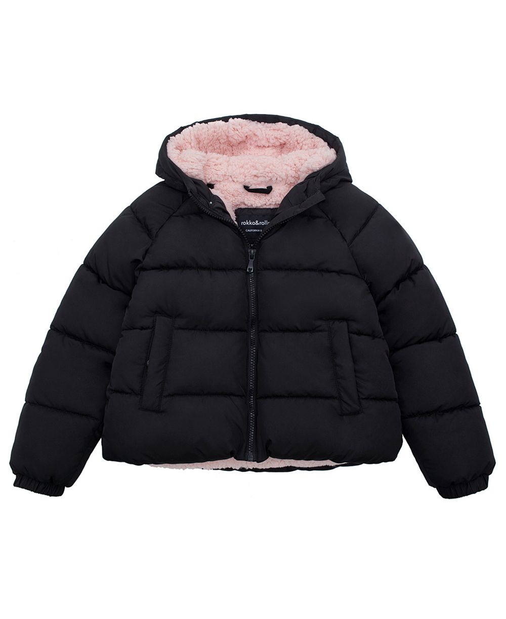 Куртка Rokka&Rolla Girls Heavyweight Puffer Sherpa Lined Bubble Coat