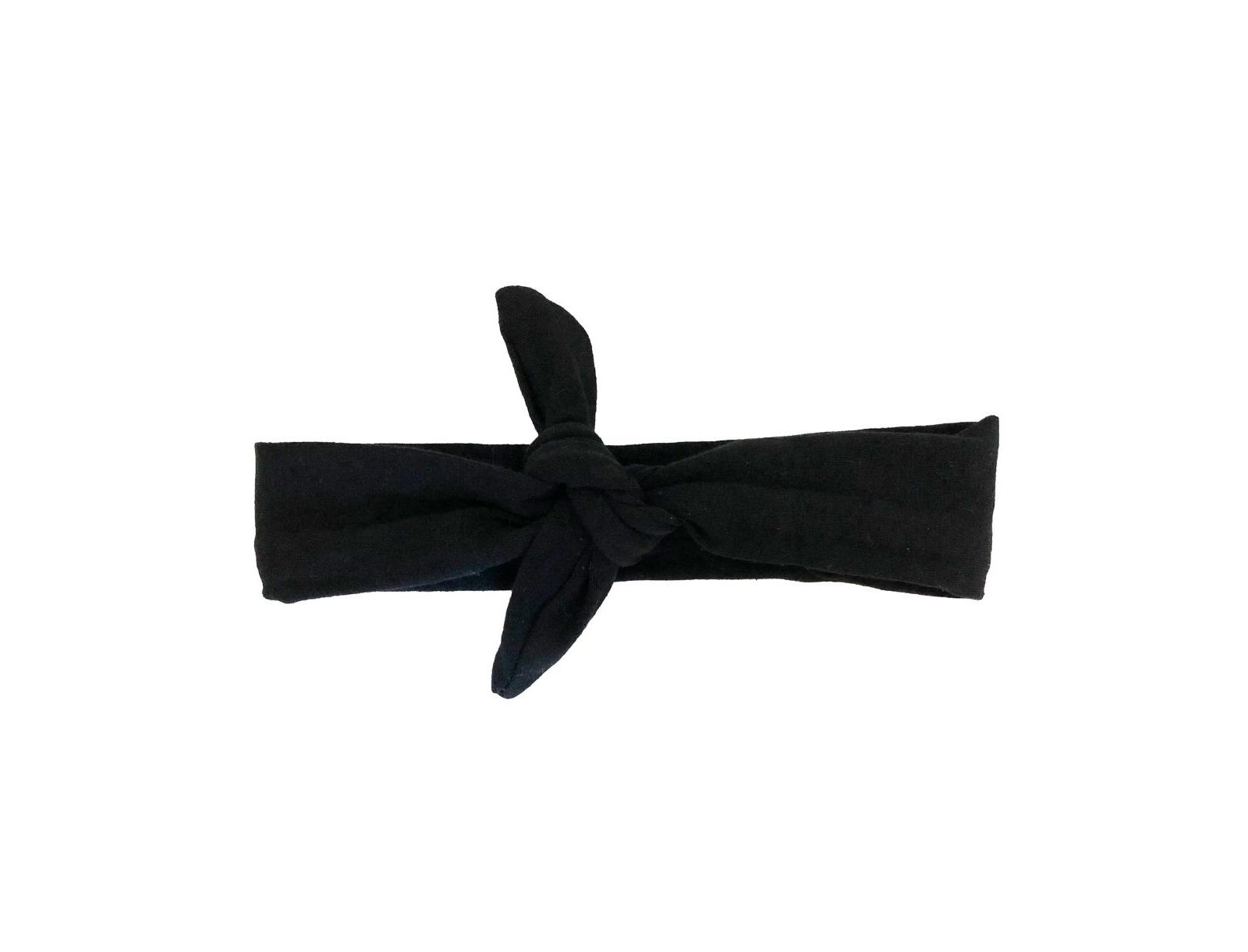 Black Solid Knotted Headband Ties for Girls