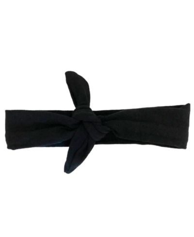 Black Solid Knotted Headband Ties for Girls