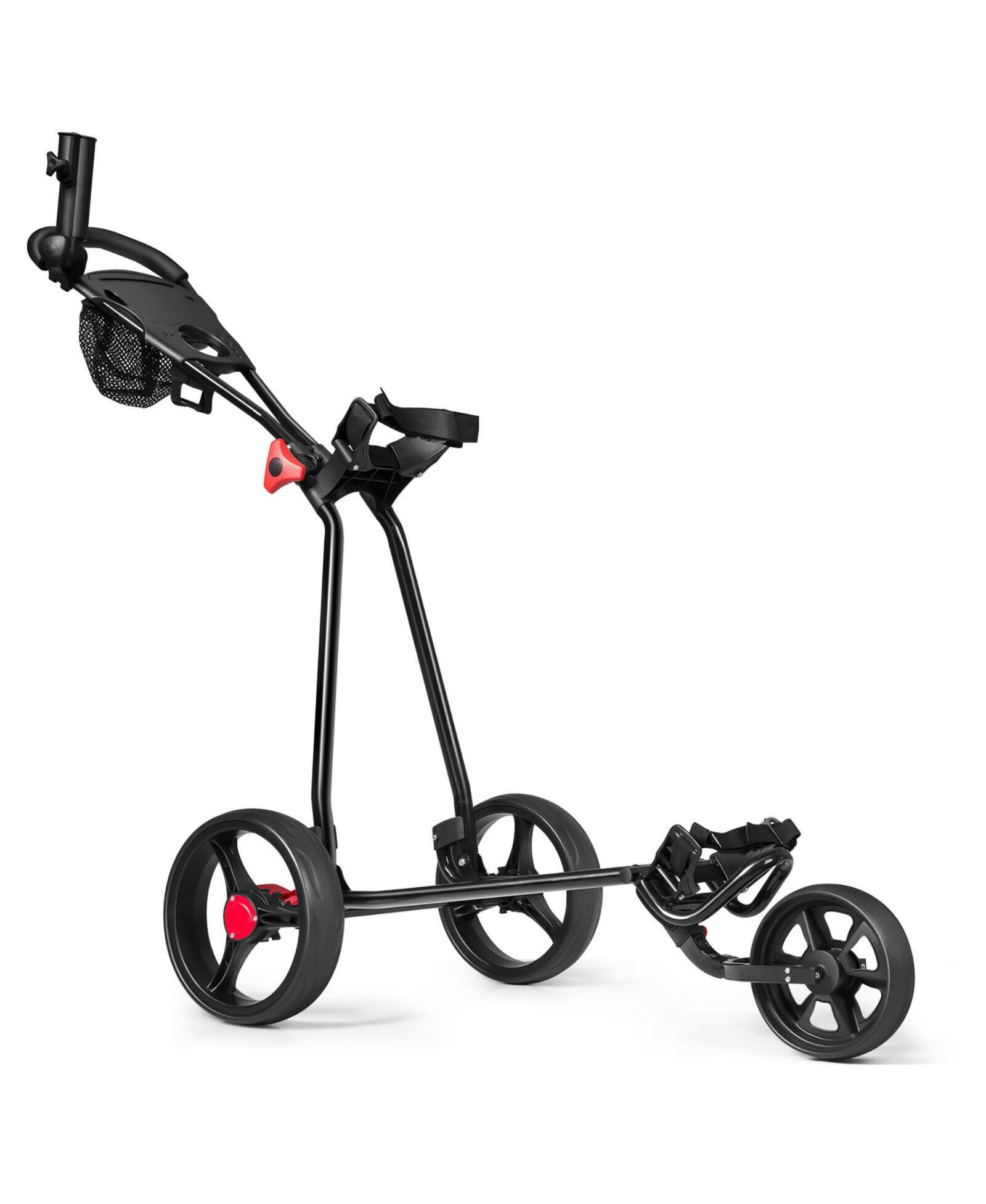 Foldable 3 Wheel Golf Pull Push Cart Trolley for Home Office Use